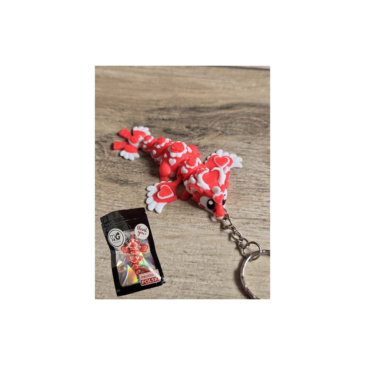 Breloczek Heartseeker Dragon 3D - Brelok Druk3d fidget Keychain mixGadzet