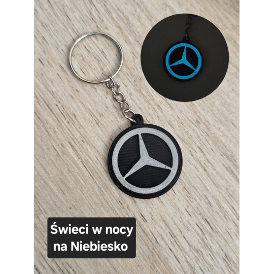 Breloczek Mercedes - Świeci w Nocy! 3d - Druk3d fidget Keychain mixGadzet
