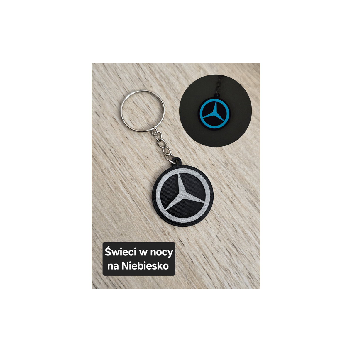 Breloczek Mercedes - Świeci w Nocy! 3d - Druk3d fidget Keychain mixGadzet