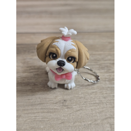 Breloczek Shih Tzu z kitką 3D - Brelok Druk3d fidget Keychain mixGadzet