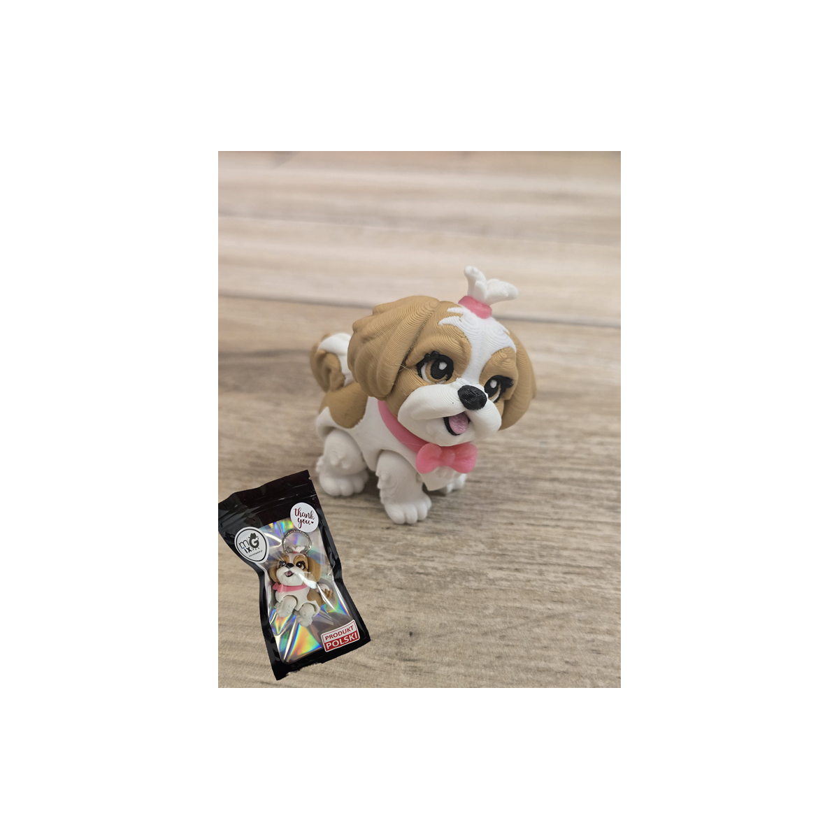 Breloczek Shih Tzu z kitką 3D - Brelok Druk3d fidget Keychain mixGadzet