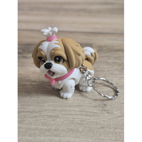Breloczek Shih Tzu z kitką 3D - Brelok Druk3d fidget Keychain mixGadzet