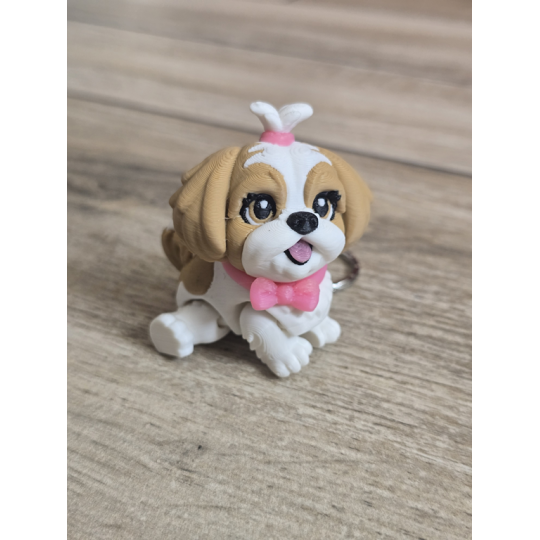 Breloczek Shih Tzu z kitką 3D - Brelok Druk3d fidget Keychain mixGadzet