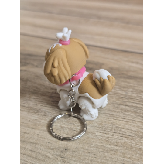 Breloczek Shih Tzu z kitką 3D - Brelok Druk3d fidget Keychain mixGadzet