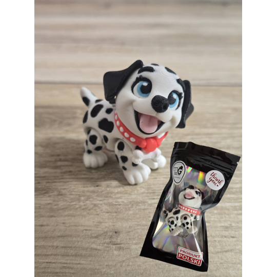 Figurka Flexy Dalmatyńczyk Czarne Uszy 3D - Druk3d fidget mixGadzet