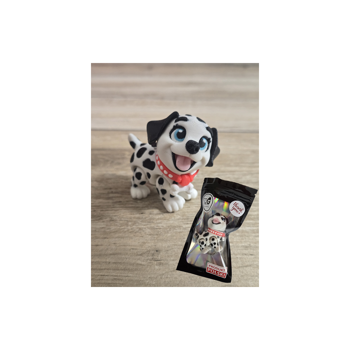 Figurka Flexy Dalmatyńczyk Czarne Uszy 3D - Druk3d fidget mixGadzet
