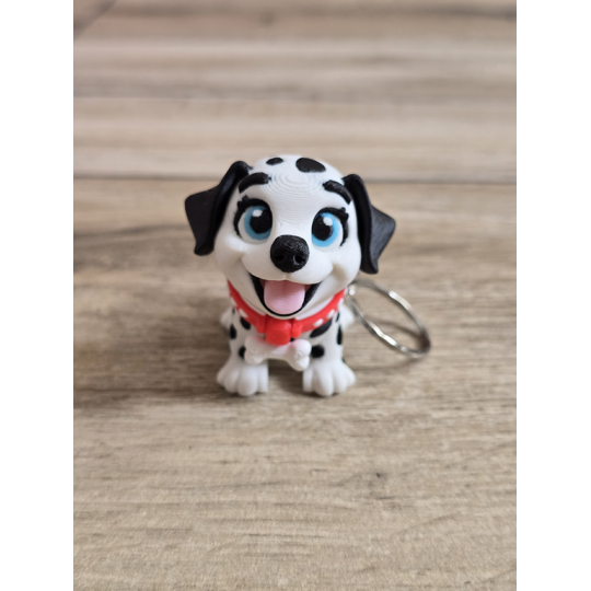 Breloczek Flexy Dalmatyńczyk Czarne Uszy 3D - Brelok Druk3d fidget Keychain