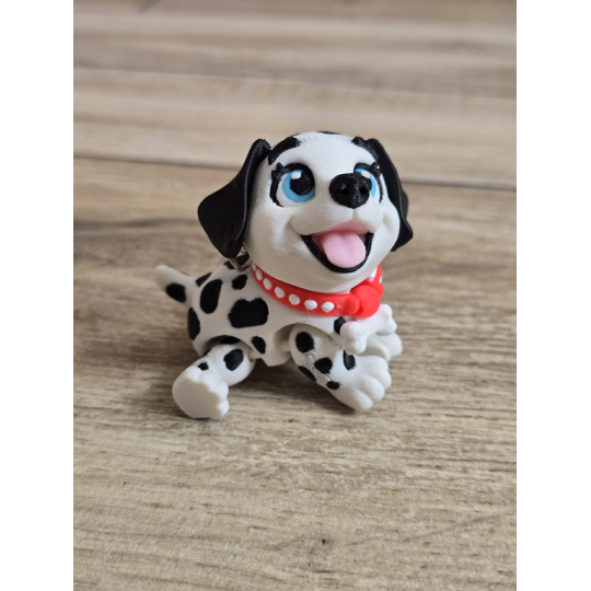 Breloczek Flexy Dalmatyńczyk Czarne Uszy 3D - Brelok Druk3d fidget Keychain