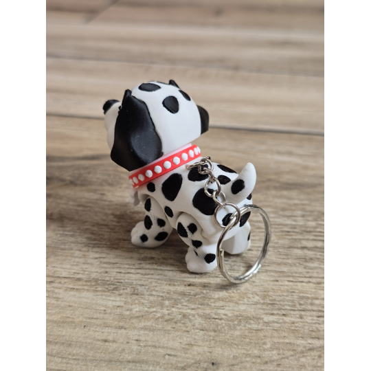 Breloczek Flexy Dalmatyńczyk Czarne Uszy 3D - Brelok Druk3d fidget Keychain
