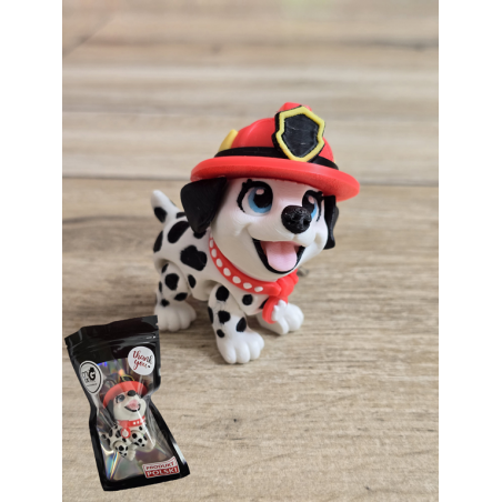 Breloczek Flexy Dalmatyńczyk Stażak Czarne Uszy 3D - Druk3d fidget Keychain