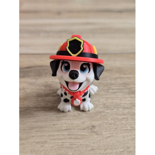 Breloczek Flexy Dalmatyńczyk Stażak Czarne Uszy 3D - Druk3d fidget Keychain