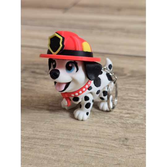 Breloczek Flexy Dalmatyńczyk Stażak Czarne Uszy 3D - Druk3d fidget Keychain