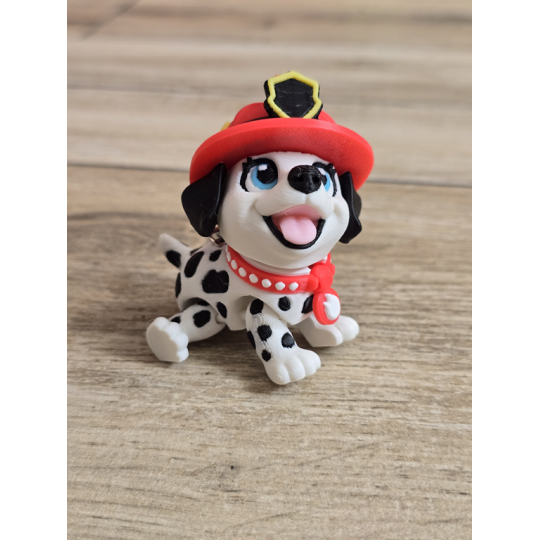 Breloczek Flexy Dalmatyńczyk Stażak Czarne Uszy 3D - Druk3d fidget Keychain
