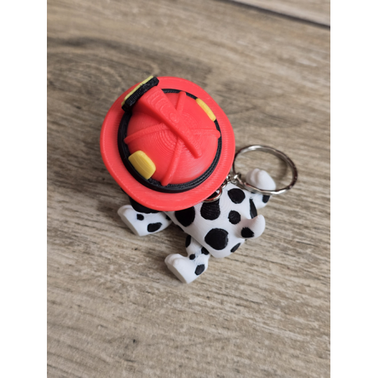 Breloczek Flexy Dalmatyńczyk Stażak Czarne Uszy 3D - Druk3d fidget Keychain