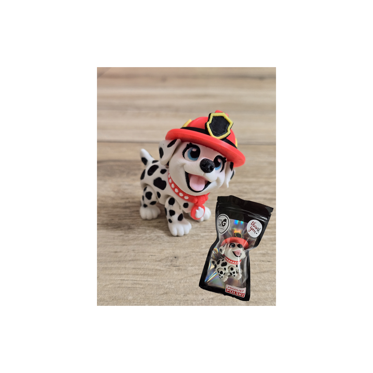Breloczek Flexy Dalmatyńczyk Stażak 3D - Brelok Druk3d fidget Keychain
