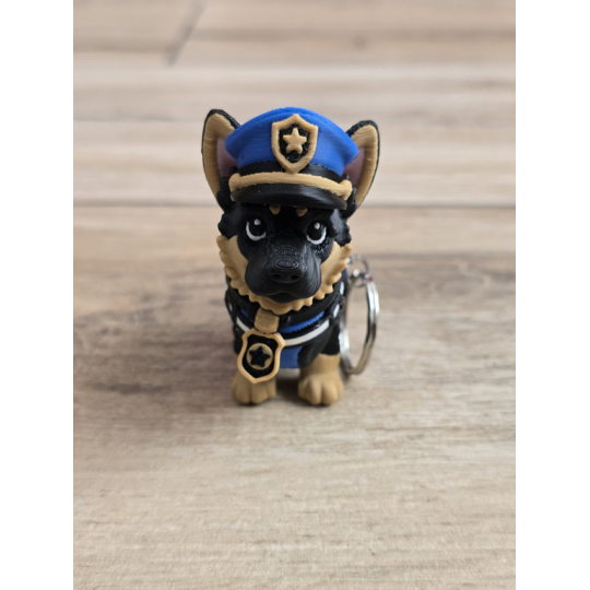 Breloczek GSD K9 3D w Czapce - Brelok Druk3d fidget Keychain mixGadzet