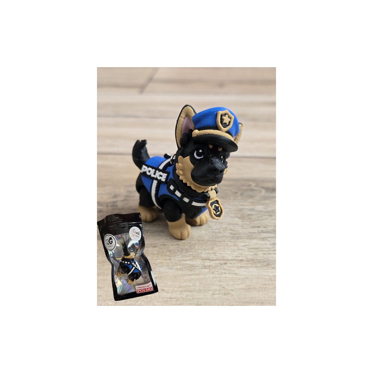 Breloczek GSD K9 3D w Czapce - Brelok Druk3d fidget Keychain mixGadzet