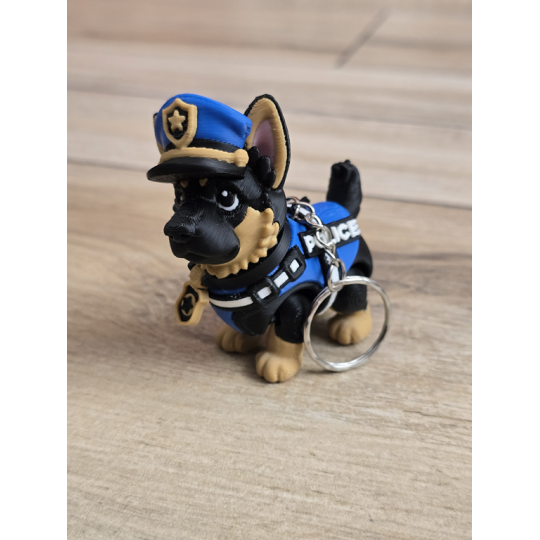 Breloczek GSD K9 3D w Czapce - Brelok Druk3d fidget Keychain mixGadzet