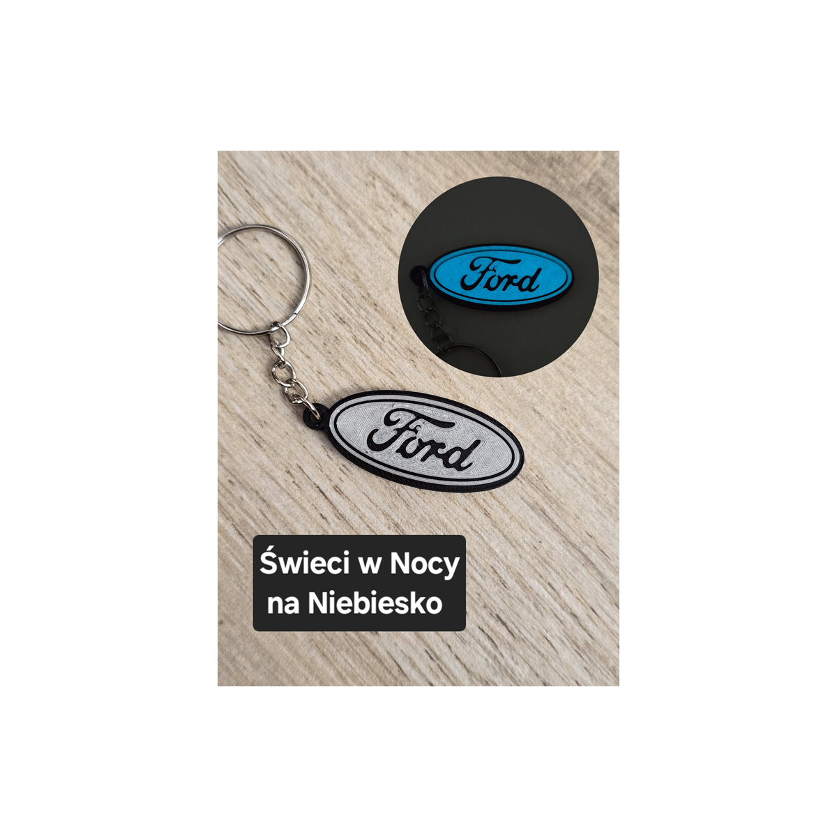 Breloczek Ford - Świeci w Nocy! 3d - Druk3d fidget Keychain mixGadzet