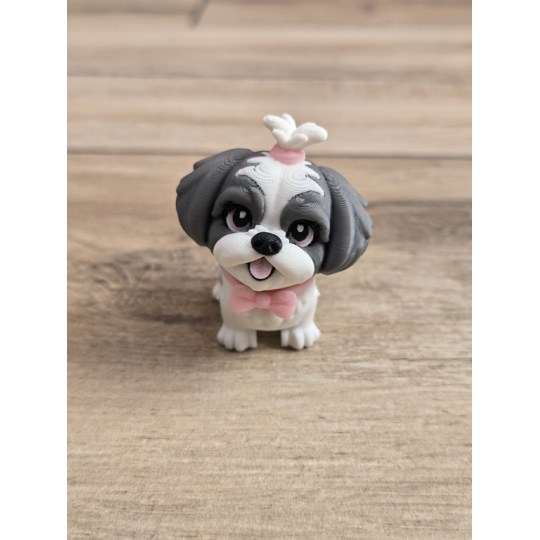 Figurka Shih Tzu z kitką Szary 3D - Druk3d fidget mixGadzet