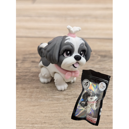 Figurka Shih Tzu z kitką Szary 3D - Druk3d fidget mixGadzet