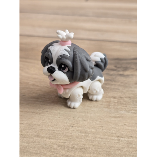 Figurka Shih Tzu z kitką Szary 3D - Druk3d fidget mixGadzet