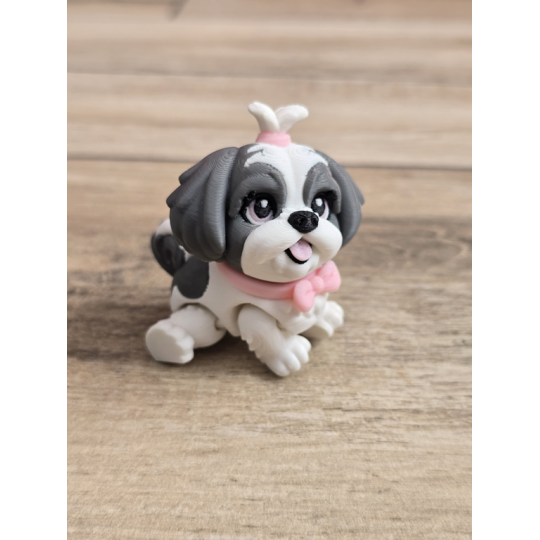 Figurka Shih Tzu z kitką Szary 3D - Druk3d fidget mixGadzet
