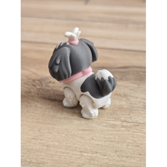 Figurka Shih Tzu z kitką Szary 3D - Druk3d fidget mixGadzet
