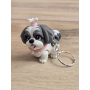Breloczek Shih Tzu z kitką Szary 3D - Brelok Druk3d fidget Keychain
