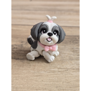 Breloczek Shih Tzu z kitką Szary 3D - Brelok Druk3d fidget Keychain