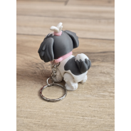 Breloczek Shih Tzu z kitką Szary 3D - Brelok Druk3d fidget Keychain