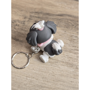 Breloczek Shih Tzu z kitką Szary 3D - Brelok Druk3d fidget Keychain