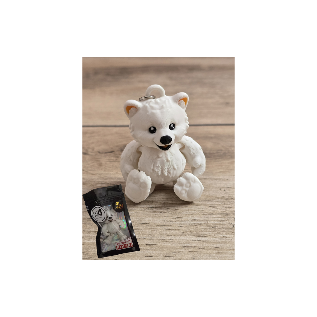 Breloczek Miś Polarny 3D - Brelok Druk3d fidget Keychain