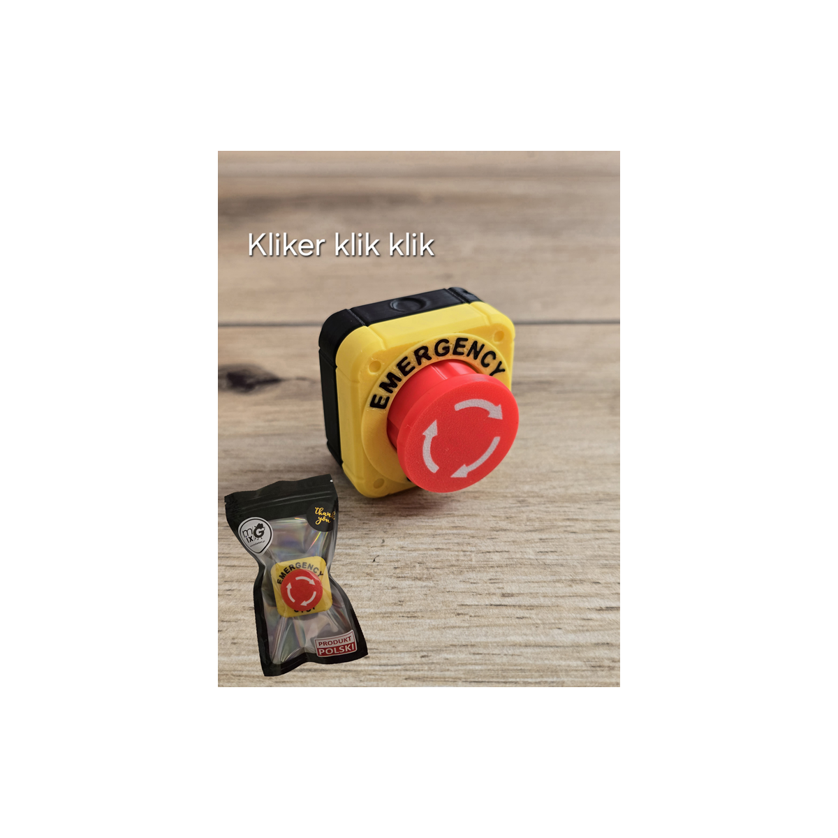 Kliker klik klik Przycisk Bezpieczeństwa 3D - Druk3d fidget mixGadzet