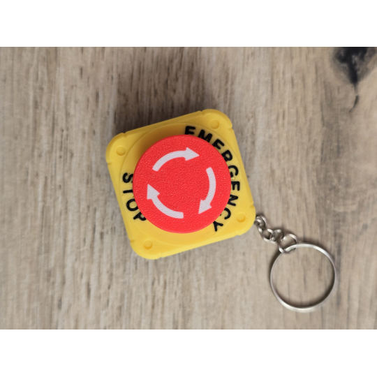 Breloczek Kliker Przycisk Bezpieczeństwa 3D - Druk3d fidget Keychain