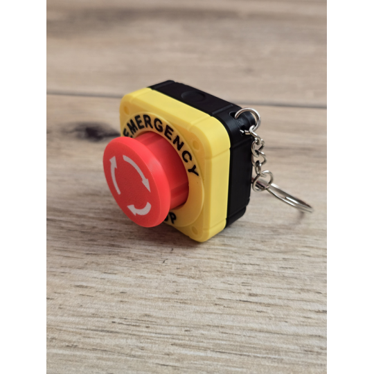 Breloczek Kliker Przycisk Bezpieczeństwa 3D - Druk3d fidget Keychain