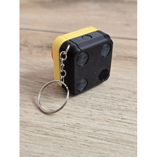 Breloczek Kliker Przycisk Bezpieczeństwa 3D - Druk3d fidget Keychain