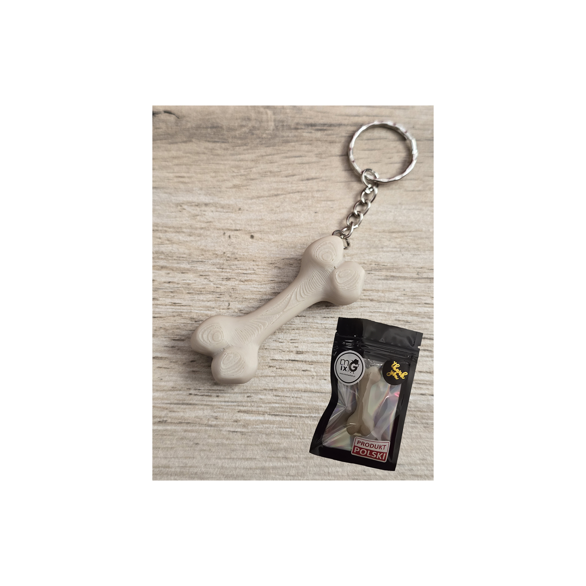 Breloczek Kość 3D - Brelok Druk3d fidget Keychain