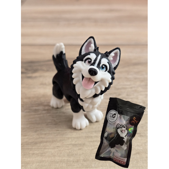 Figurka Husky z kolorowymi Oczami 3D - Druk3d fidget mixGadzet