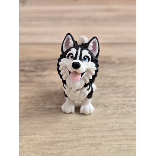 Figurka Husky z kolorowymi Oczami 3D - Druk3d fidget mixGadzet