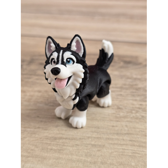 Figurka Husky z kolorowymi Oczami 3D - Druk3d fidget mixGadzet