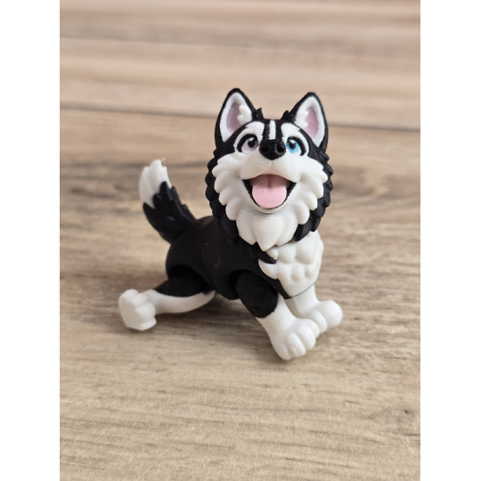 Figurka Husky z kolorowymi Oczami 3D - Druk3d fidget mixGadzet