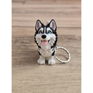 Breloczek Husky z kolorowymi Oczami 3D - Brelok Druk3d fidget Keychain