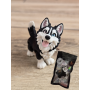 Breloczek Husky z kolorowymi Oczami 3D - Brelok Druk3d fidget Keychain