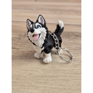 Breloczek Husky z kolorowymi Oczami 3D - Brelok Druk3d fidget Keychain