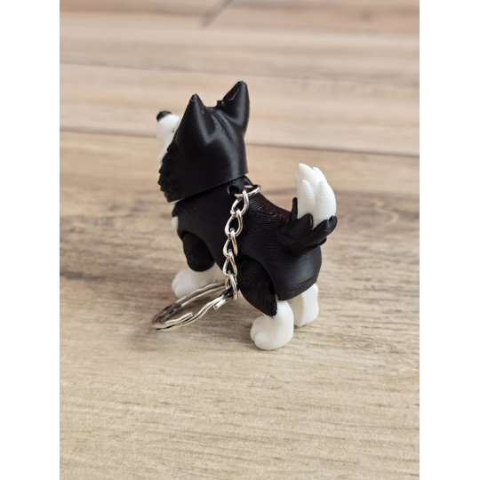 Breloczek Husky z kolorowymi Oczami 3D - Brelok Druk3d fidget Keychain