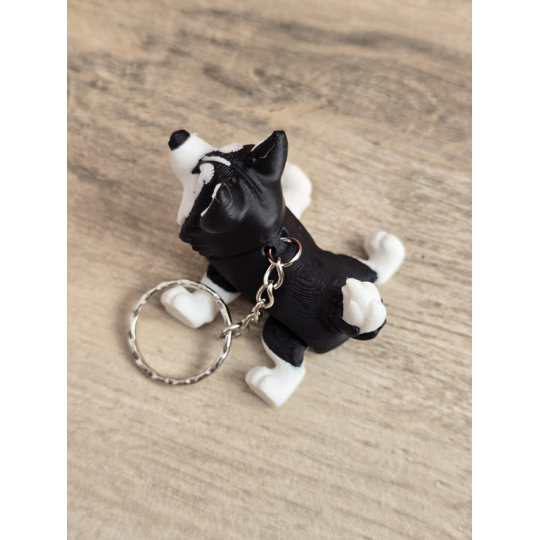 Breloczek Husky z kolorowymi Oczami 3D - Brelok Druk3d fidget Keychain