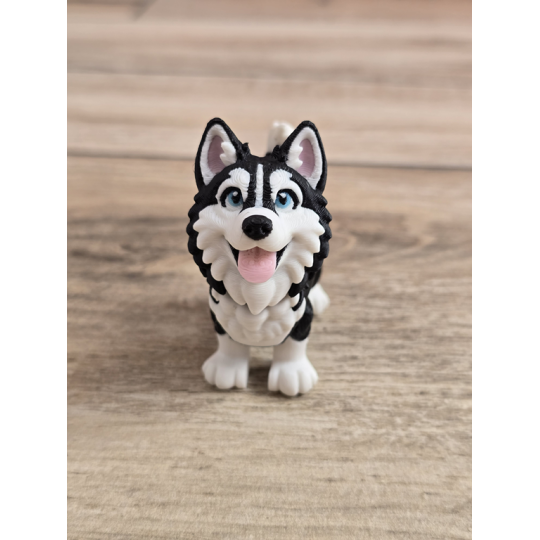 Figurka Husky z niebieskimi Oczami 3D - Druk3d fidget mixGadzet