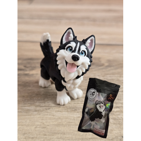 Figurka Husky z niebieskimi Oczami 3D - Druk3d fidget mixGadzet
