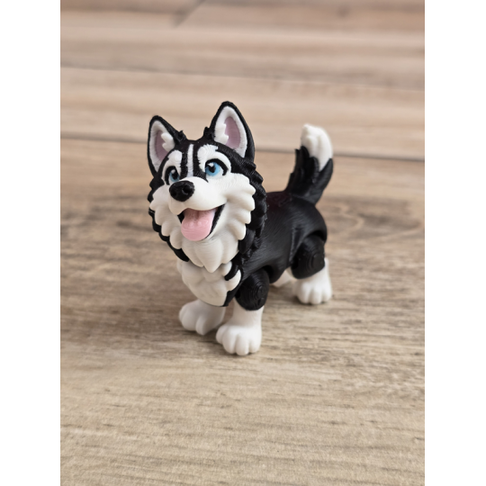 Figurka Husky z niebieskimi Oczami 3D - Druk3d fidget mixGadzet